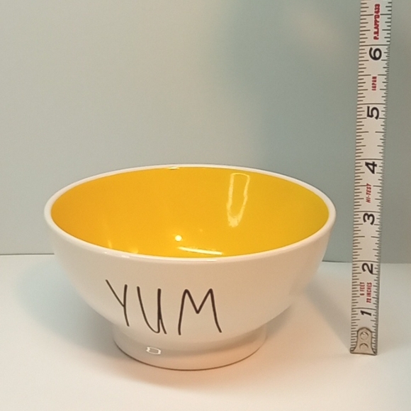 5 1/2" Rae Dunn YUM bowl with pink interior. No flaws. - Picture 6 of 7